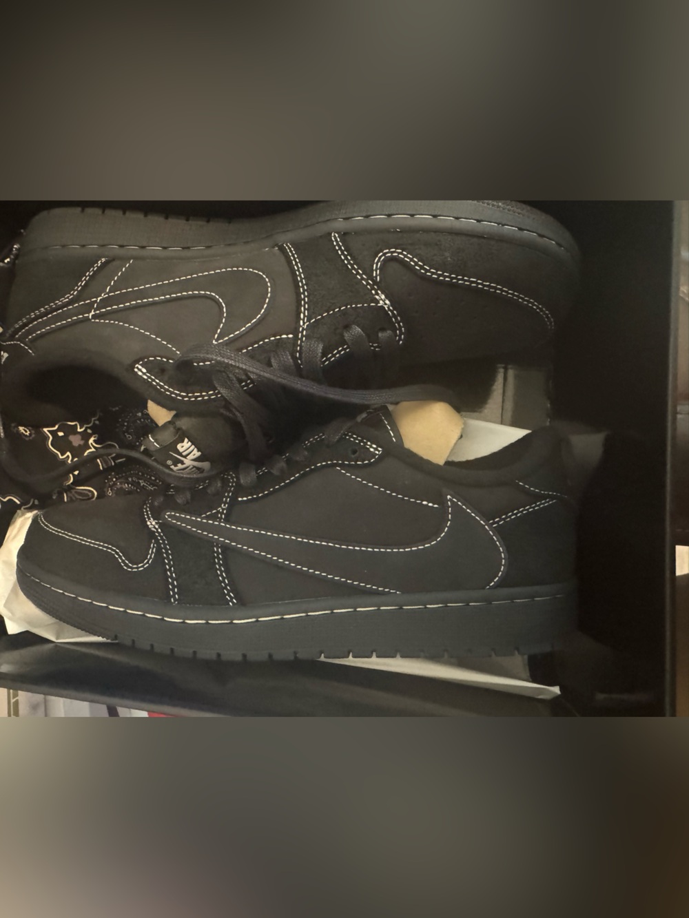 Nike Air Jordan 1 Low SE Black with White Stitching